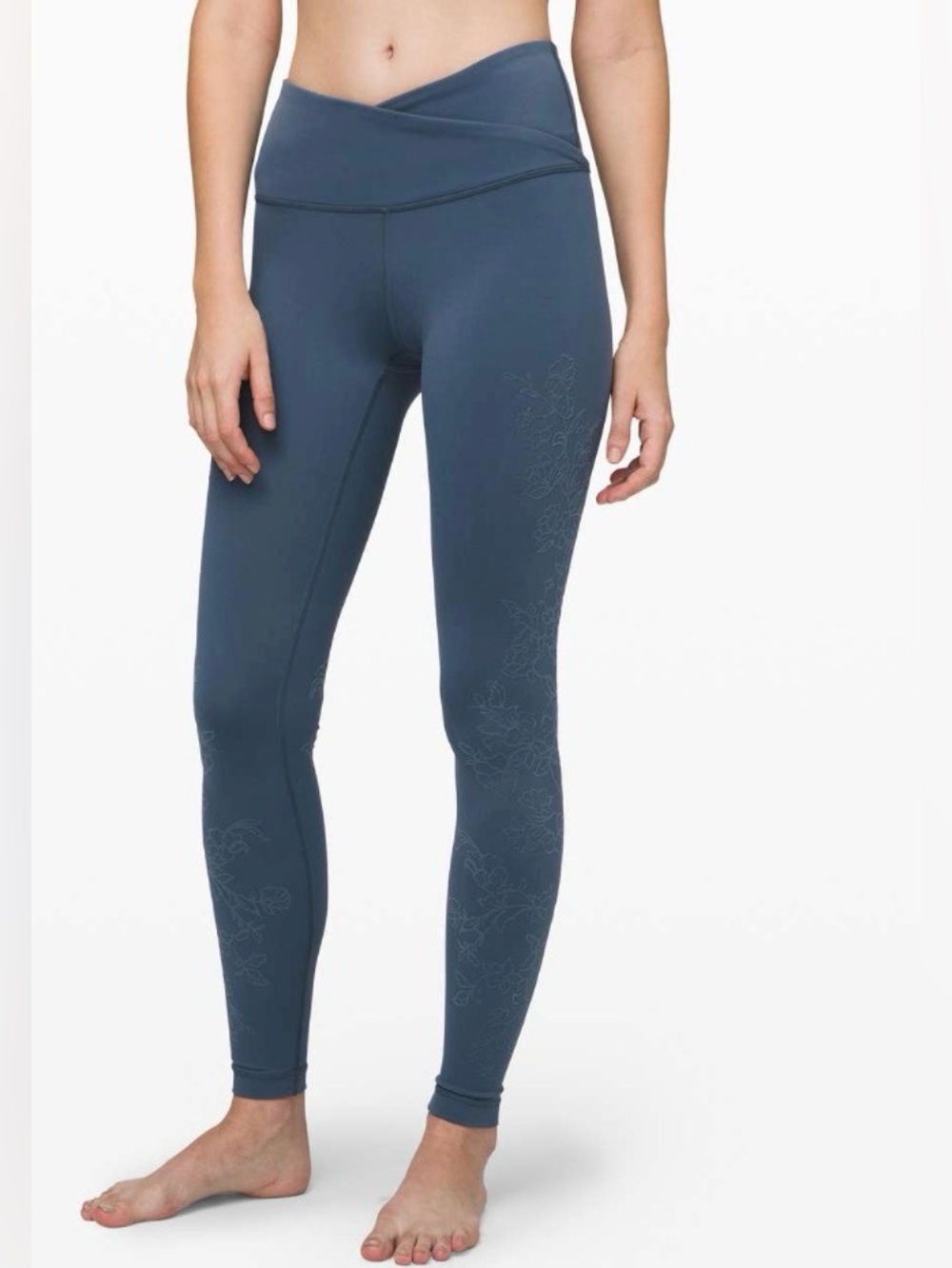 Lululemon Always On High-Rise 28” Leggings Size 6 *Flocked Everlux Code Blue